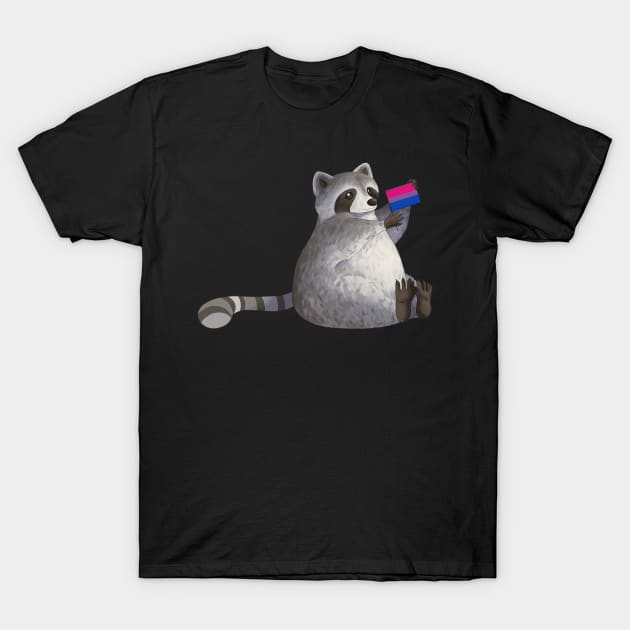 Bisexual Pride Raccoon T-Shirt by celestialuka